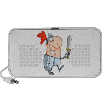 goofy knight in shining armour with sword cartoon iPhone speakers