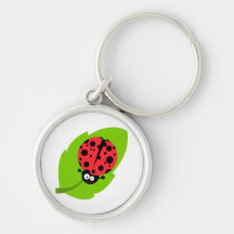 goofy ladybug on a leaf keychain