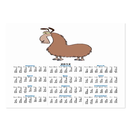 goofy llama cartoon business card