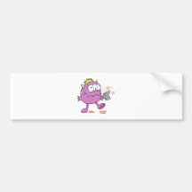 goofy pink drunk monster cutie bumper stickers