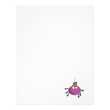 goofy silly cute spider in web cartoon custom letterhead