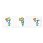 goofy silly monster saying hi bumper sticker