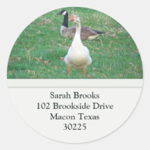 Goose Address Label Round Stickers
