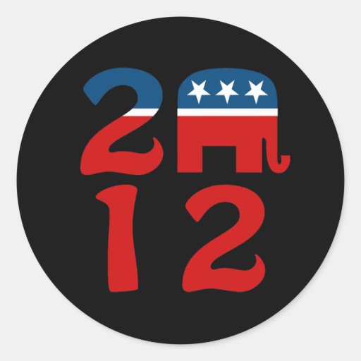 GOP 2012 ROUND STICKERS