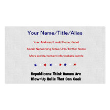 GOP Blow-Up Dolls Business Cards