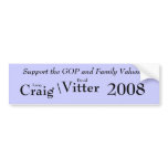 GOP Craig / Vitter 2008 Bumper Sticker