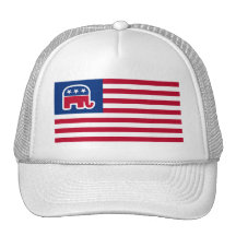 GOP Elephant Logo Flag Hats