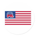 GOP Elephant Logo Flag stickers