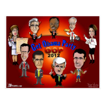 GOP Get Obama Party Postcards