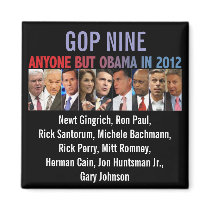 GOP Nine - 2012 Republican Primary Election Fridge Magnets