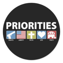 GOP Priorities Round Sticker