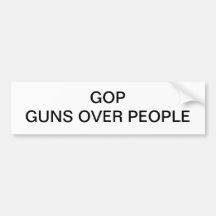 GOPGUNS OVER PEOPLE BUMPER STICKERS