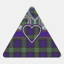 Gordon Scottish tartan Triangle Stickers