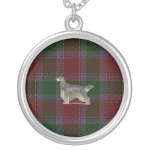 Gordon Setter on Abergeldie Tartan Necklace