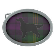 Gordon Setter on Esselmont Tartan Belt Buckle