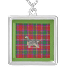 Gordon Setter on Gordon Abergeldie Tartan Necklace