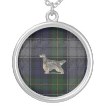 Gordon Setter on Gordon Dress Tartan Necklace