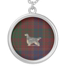 Gordon Setter on Gordon Huntly Tartan Necklace
