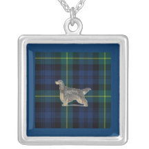 Gordon Setter on Gordon Regimental Tartan Necklace