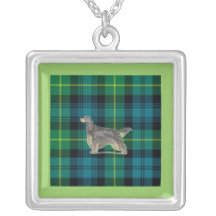 Gordon Setter on Old Ancient Tartan Necklace