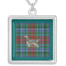 Gordon Setter on Red Old Huntly Tartan Necklace