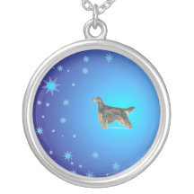 Gordon Setter on Starry Blue Background Necklace