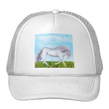 Gorgeous and White Horse Mesh Hat