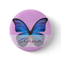 Gorgeous Blue Morpho Butterfly Pinback Button