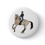 Gorgeous Buckskin Dressage Horse Art buttons