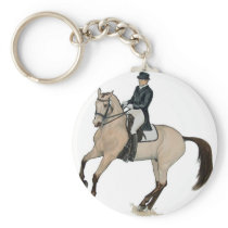 Gorgeous Buckskin Dressage Horse Art Keychains