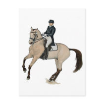 Gorgeous Buckskin Dressage Horse Art Postcards