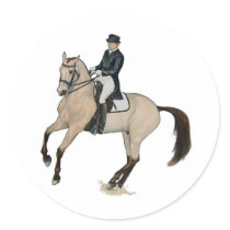Gorgeous Buckskin Dressage Horse Art Sticker