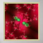 Gorgeous Cherry Red Fractal posters