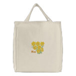 Gorgeous Daffodil Customizable Embroidered Tote Embroidered Tote Bags