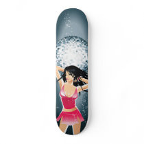 Gorgeous Dancing Girl & Disco Glitter Ball Skate Board Decks