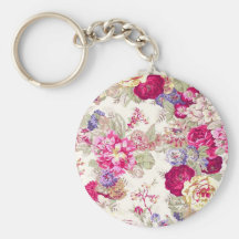 Gorgeous Display of Roses Vintage Image Design Key Chain