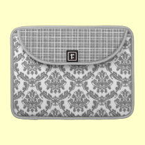Gorgeous Grey Damask Laptop Bag macbook sleeves