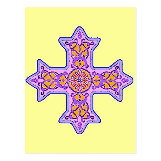 Gorgeous Pastel Coptic Cross Postcards
