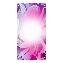 Gorgeous Pink Blossom and White swirls Customized Photo Card