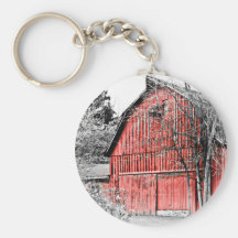 Gorgeous Red Barn Key Chains