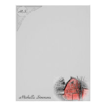 Gorgeous Red Barn Letterhead Template