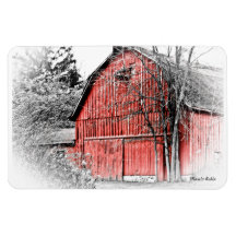 Gorgeous Red Barn Rectangular Magnets