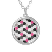Gorgeous Retro Shades of Pink Pattern Necklaces