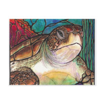 Gorgeous Sea Turtle Stained Glass Style Art