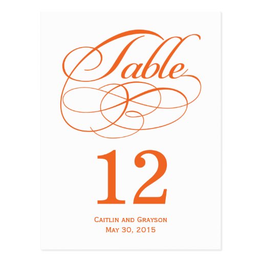 Gorgeous Swirls Wedding Table Number Card Post Card