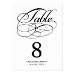Gorgeous Swirls Wedding Table Number Card Post Card