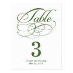 Gorgeous Swirls Wedding Table Number Card Postcards