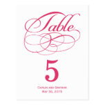 Gorgeous Swirls Wedding Table Number Card Postcard