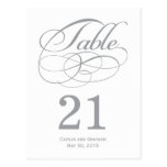 Gorgeous Swirls Wedding Table Number Card Postcard