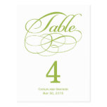 Gorgeous Swirls Wedding Table Number Card Postcard
